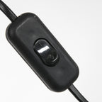 Wandleuchte aus Bambus Natur und schwarzem Metall mit Bogenarm – Ø40 cm