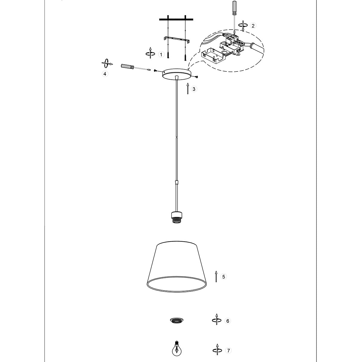 Suspension en rotin naturel ajouré et métal noir – Ø40 cm