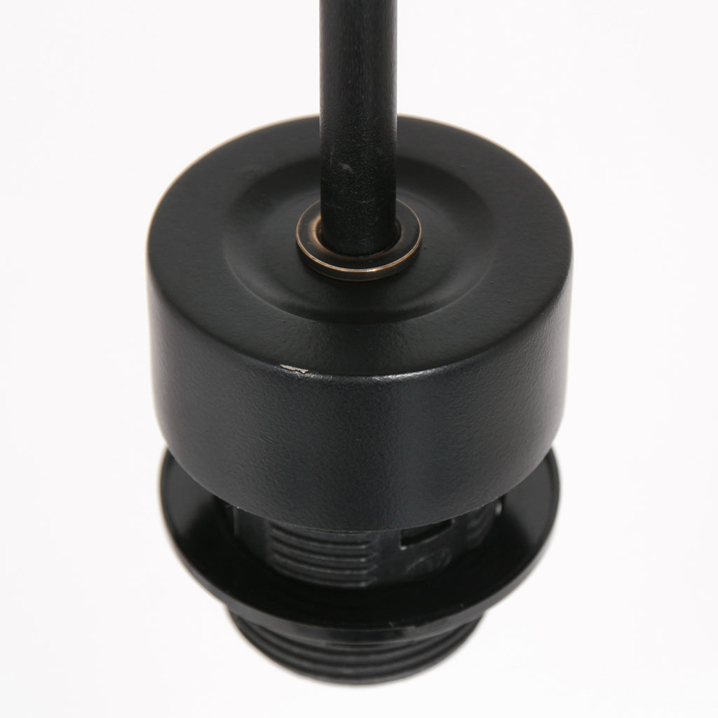 Suspension en rotin naturel ajouré et métal noir – Ø40 cm