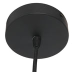 Suspension en rotin naturel ajouré et métal noir – Ø40 cm