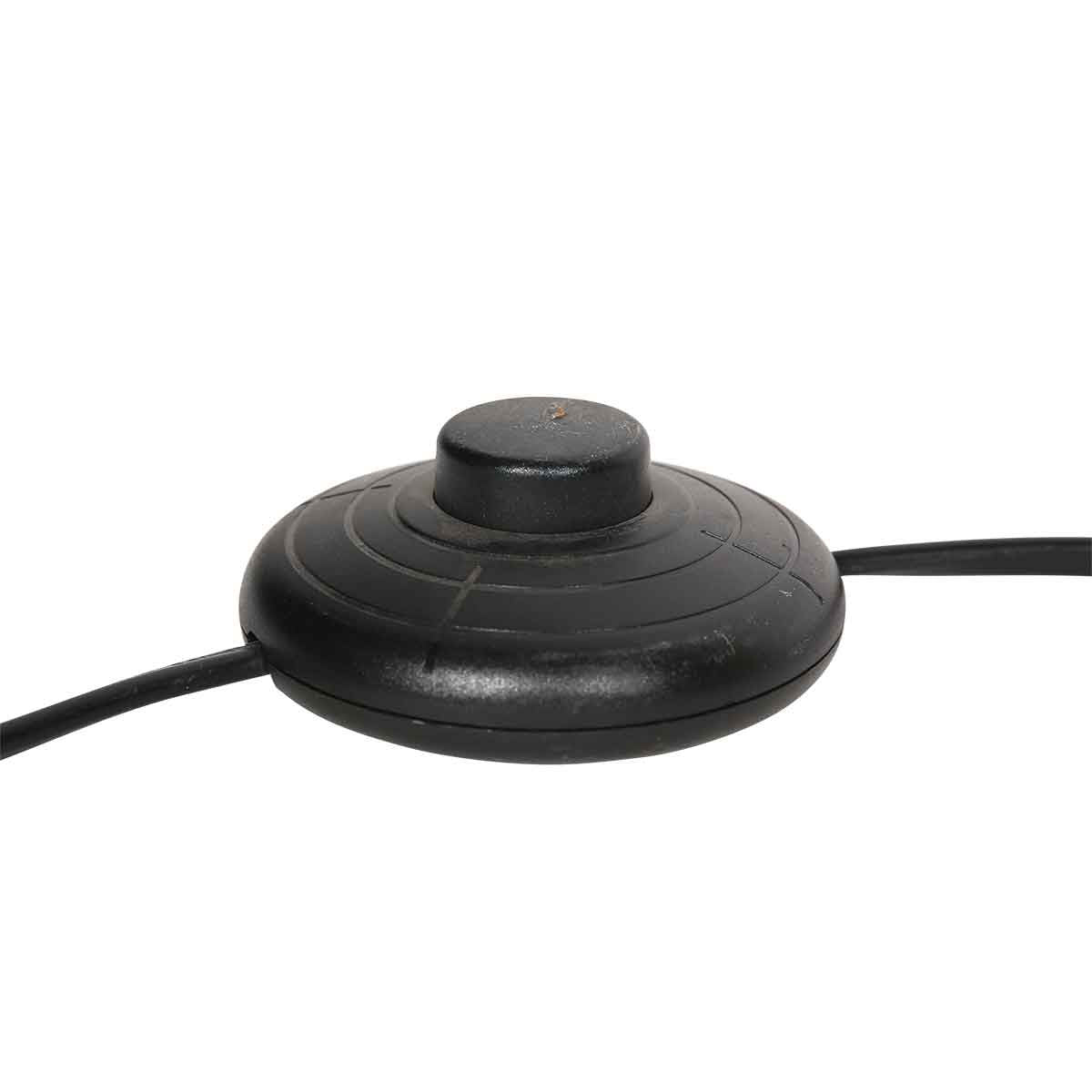 Stehlampe aus Metall in Schwarz mit Rattanschirm, schwenkbar – H165 cm
