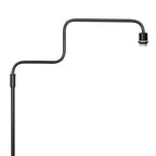 Stehlampe aus Metall in Schwarz mit Rattanschirm, schwenkbar – H165 cm