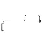 Wandleuchte aus Bambus und schwarzem Metall mit Schwenkarm – Ø30 cm