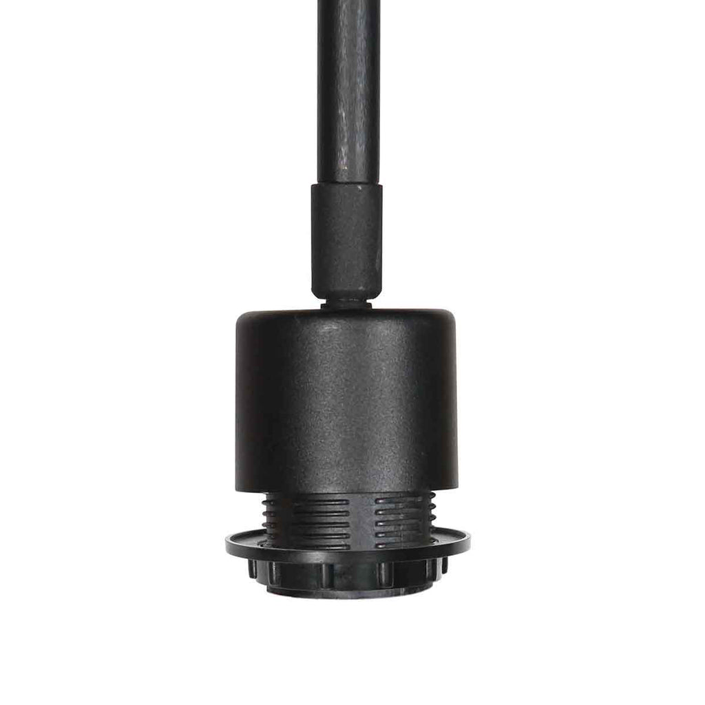 Wandleuchte aus Bambus und schwarzem Metall mit Schwenkarm – Ø30 cm