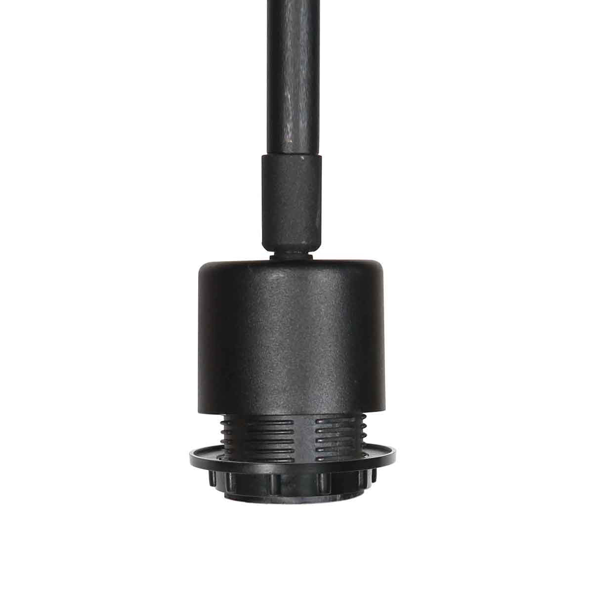 Wandleuchte aus Bambus und schwarzem Metall mit Schwenkarm – Ø30 cm