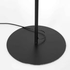 Stehlampe aus schwarzem Metall mit gebogenem Arm und zylindrischem Schirm – H165 cm