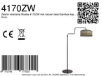 Stehlampe aus schwarzem Metall mit gebogenem Arm und zylindrischem Schirm – H165 cm