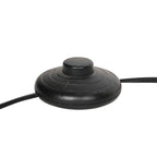 Stehlampe aus schwarzem Metall mit gebogenem Arm und zylindrischem Schirm – H165 cm