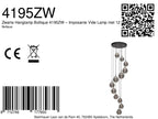 Suspension en verre fumé noir à 12 globes sphériques – Ø60 cm