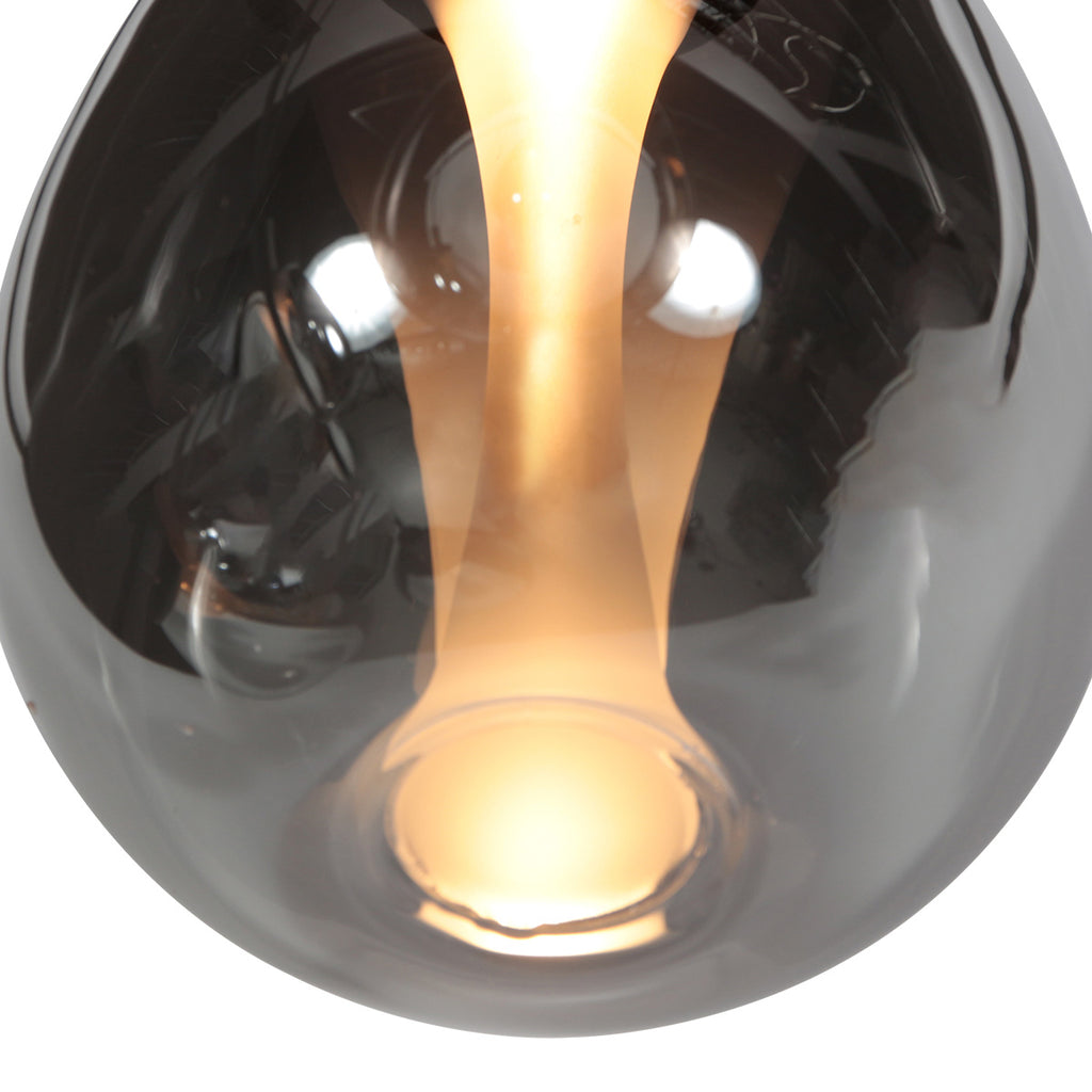 Suspension en verre fumé noir forme goutte pour salle à manger – Ø14,5 cm