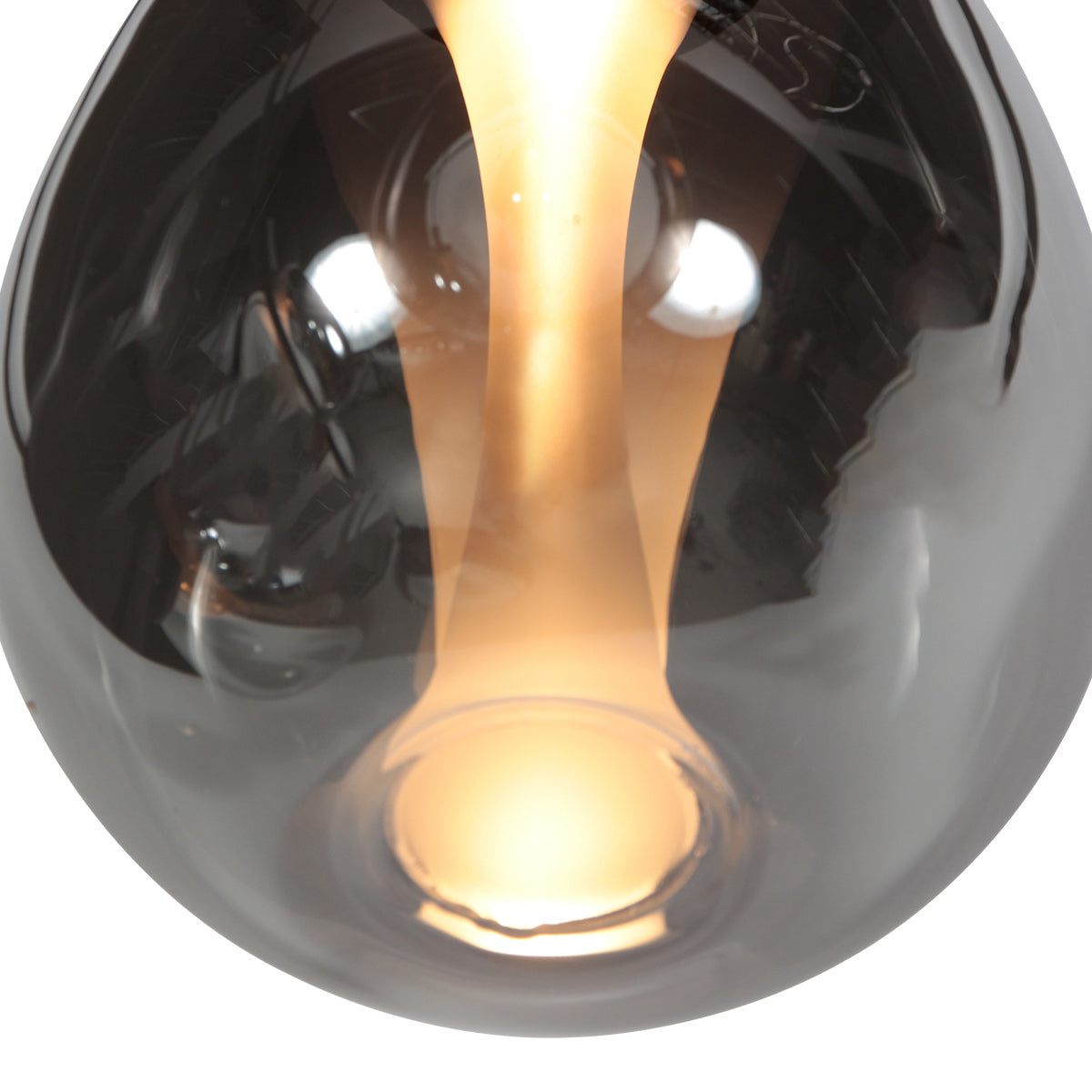 Suspension en verre fumé noir forme goutte pour salle à manger – Ø14,5 cm
