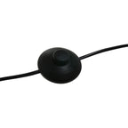 Bogenlampe aus Metall in Schwarz mit geflochtenem Bambusschirm – Ø50 cm