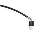 Bogenlampe aus Metall in Schwarz mit geflochtenem Bambusschirm – Ø50 cm