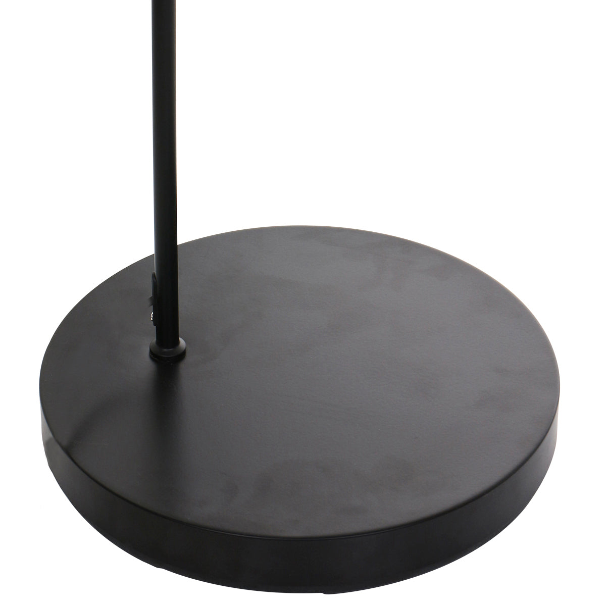Bogenlampe aus Metall in Schwarz mit geflochtenem Bambusschirm – Ø50 cm