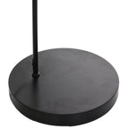 Bogenlampe aus Metall in Schwarz mit geflochtenem Bambusschirm – Ø50 cm
