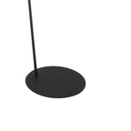 Stehlampe aus schwarzem Metall mit Auslegerarm und Schirm im Rohrgeflecht-Muster – H173 cm