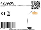 Stehlampe aus schwarzem Metall mit geflochtenem Naturschirm – H173 cm