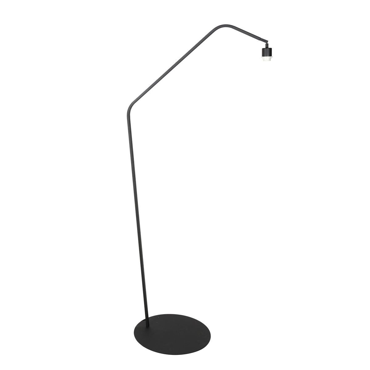 Stehlampe aus schwarzem Metall mit geflochtenem Naturschirm – H173 cm