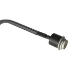 Stehlampe aus schwarzem Metall mit geflochtenem Naturschirm – H173 cm
