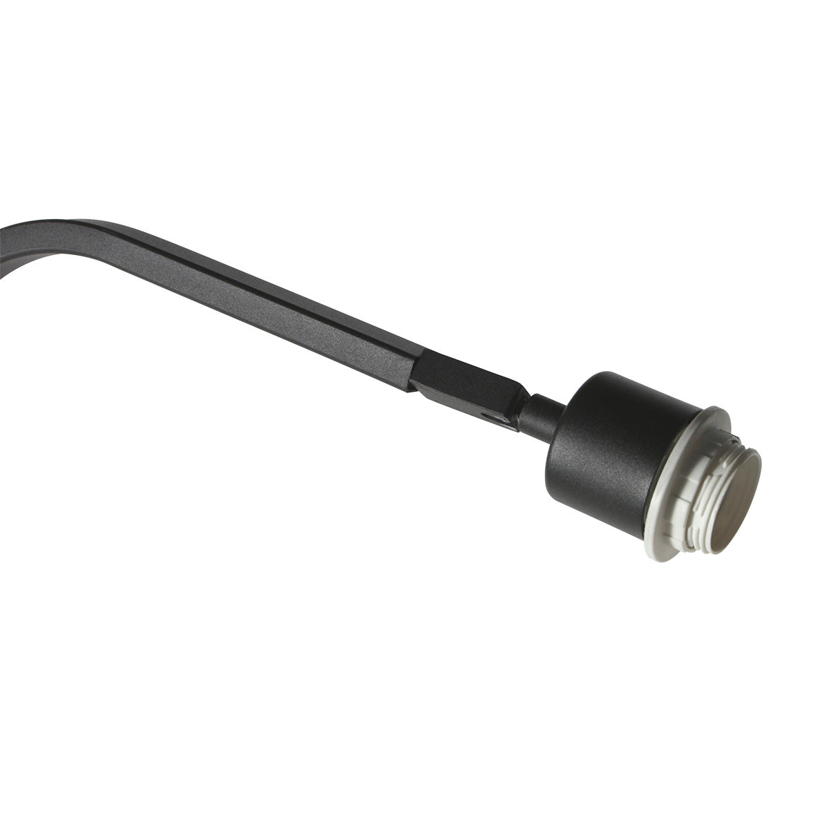 Stehlampe aus schwarzem Metall mit Schirm aus Rattan Natur – H173 cm