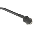 Stehlampe aus schwarzem Metall mit versetztem Arm und Schirm in Naturweiß – H173 cm