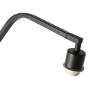 Stehlampe aus schwarzem Metall mit versetztem Arm und Schirm in Naturweiß – H173 cm