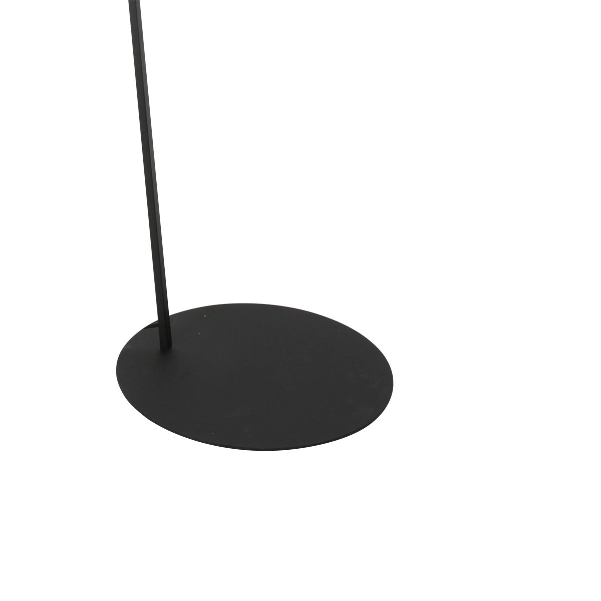 Stehlampe aus schwarzem Metall mit versetztem Arm und Schirm in Naturweiß – H173 cm