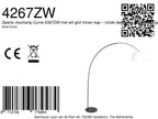 Bogenlampe aus schwarzem Metall mit weißem Leinenschirm – H210 cm