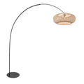 Stehlampe aus schwarzem Metall mit Schirm aus geflochtenem Rattan Natur – H190 cm