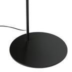 Bogenlampe aus Metall in Schwarz mit Rattanschirm – H193 cm