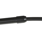 Bogenlampe aus Metall in Schwarz mit Rattanschirm – H193 cm