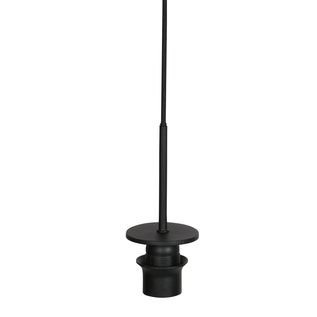 Hängeleuchte in Schwarz mit 5 cremefarbenen Schirmen in Reihe – 110x25 cm