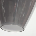 Hängeleuchte aus schwarzem Rauchglas in Tropfenform für Küche oder Esszimmer – Ø22,5 cm
