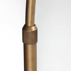 Lampadaire arc en métal doré abat-jour tressé naturel – H240 cm