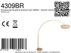 Bogenlampe aus goldfarbenem Metall mit durchbrochenem Rattanschirm – Ø60 cm