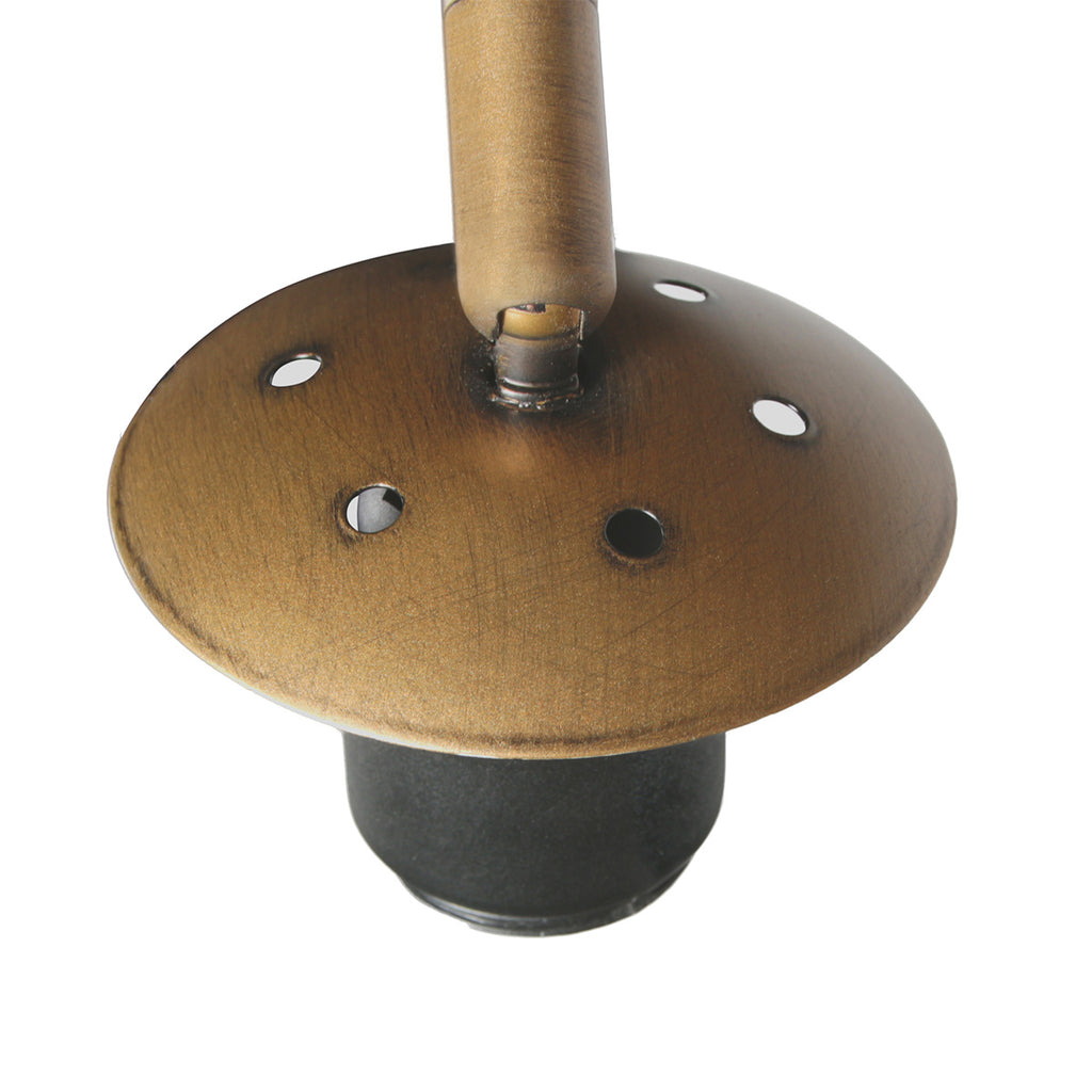 Bogenlampe aus goldfarbenem Metall mit durchbrochenem Rattanschirm – Ø60 cm