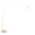 Bogenlampe aus Metall in Creme mit opalweißem Schirm – H240 cm