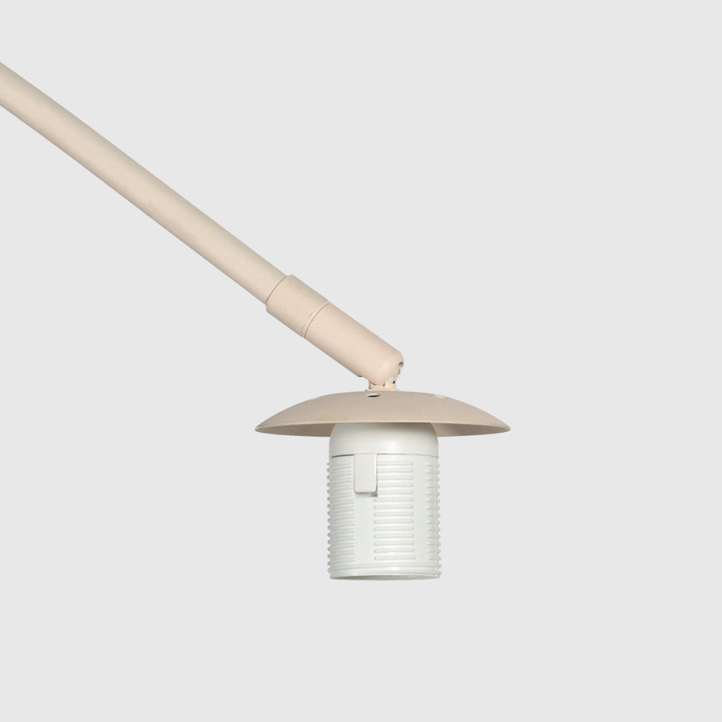 Lampadaire arc en métal crème abat-jour rotin tressé – H240 cm