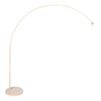 Lampadaire arc en métal crème abat-jour rotin tressé – H240 cm