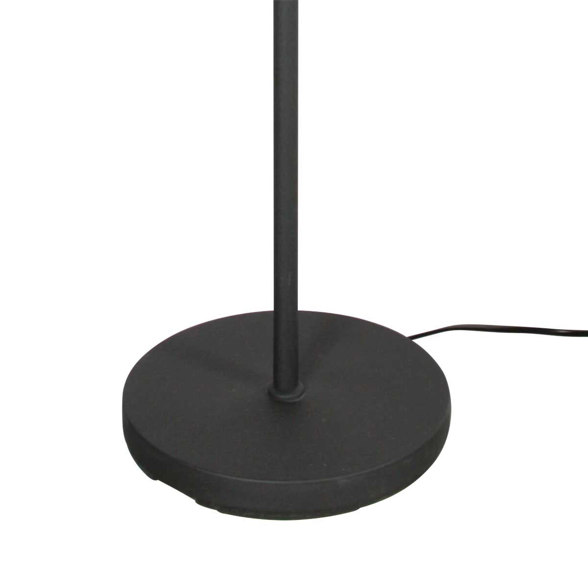 Lampadaire en métal noir abat-jour bambou motif chevrons – H144 cm