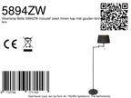 Stehlampe aus Metall in Mattschwarz mit goldfarbenem Schirminneren – H154 cm