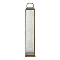 Laterne aus goldfarbenem Metall mit Riffelglas zum Stellen – H60 cm