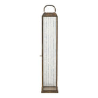 Laterne aus goldfarbenem Metall mit Riffelglas zum Stellen – H60 cm