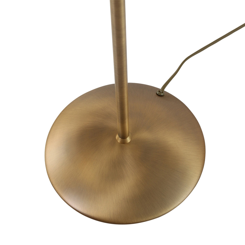 Stehlampe aus bronzefarbenem Metall mit Gelenkarm und dimmbarer LED
