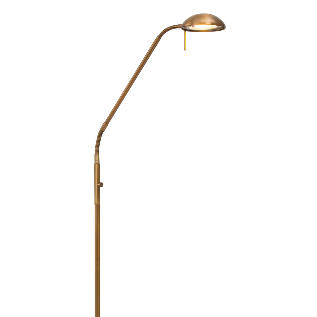 Stehlampe aus bronzefarbenem Metall mit Gelenkarm und dimmbarer LED