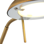 Stehlampe aus bronzefarbenem Metall mit Gelenkarm und dimmbarer LED