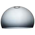 Bogenlampe aus Metall in Schwarz mit Kuppelschirm aus Rauchglas – H230 cm
