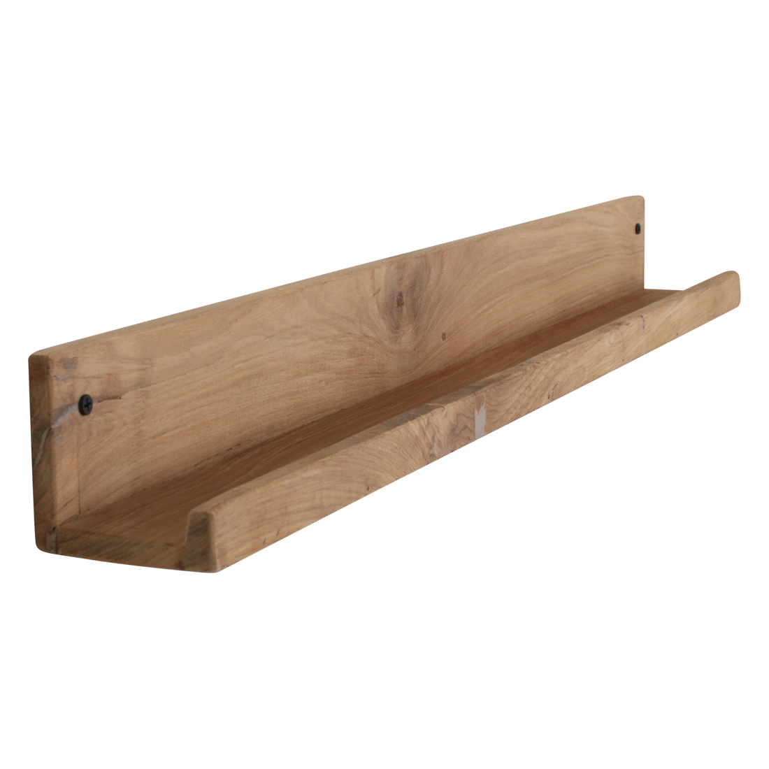 Wandregal aus recyceltem Teakholz mit Frontleiste – 75x8 cm