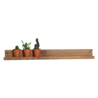 Wandregal aus recyceltem Teakholz mit Frontleiste – 75x8 cm