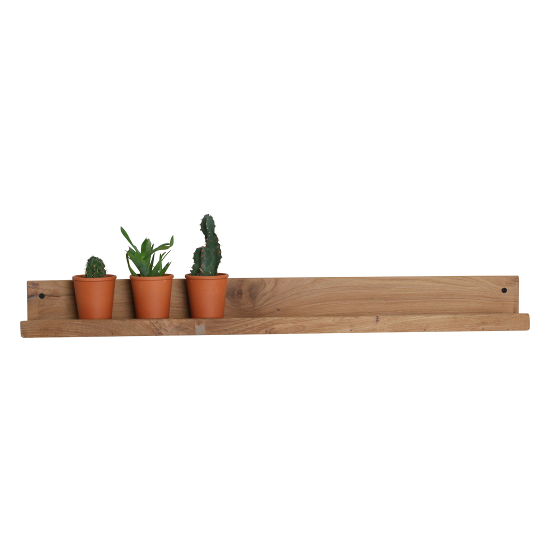 Wandregal aus recyceltem Teakholz mit Frontleiste – 75x8 cm